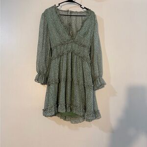 Green Floral Dress M